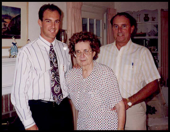 David W. Jacobs with his Mother, Dolores and Chris, his Son